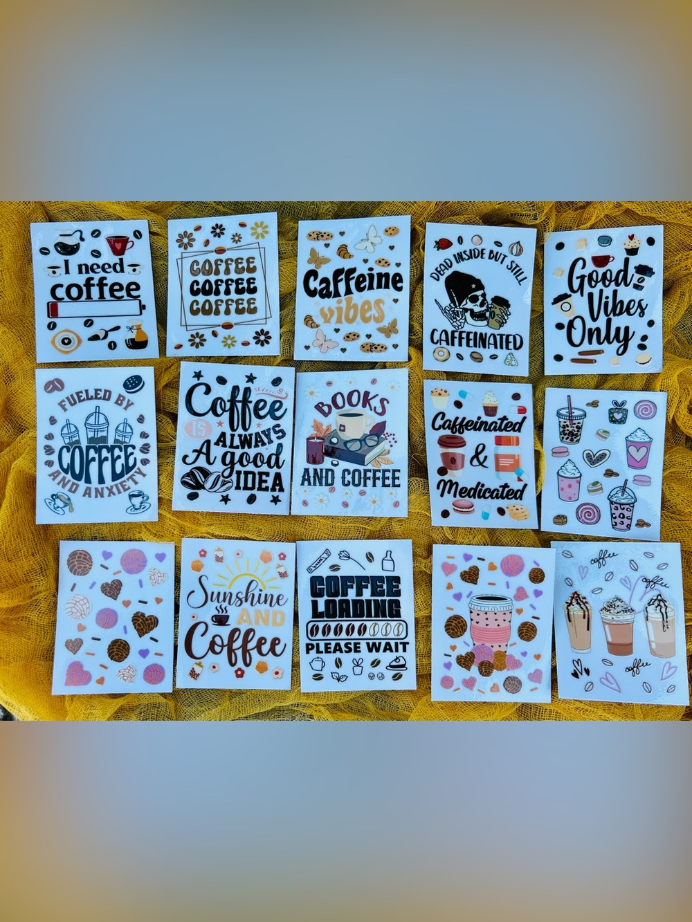 Coffee, Farmhouse, Style Inspired Rub on Transfers for Crafts. NWOT